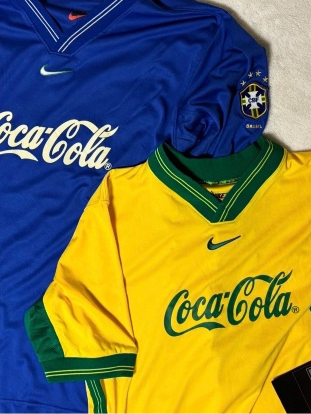 Nike Brazil Soccer Jerseys - Yellow & Blue World Cup 1998 sz M